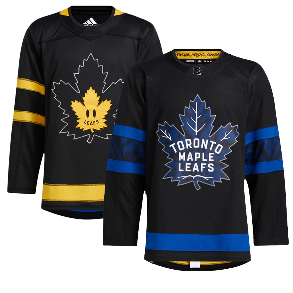 Men's adidas Black Authentic Toronto Maple Leafs x drew house Alternate Blank Jersey