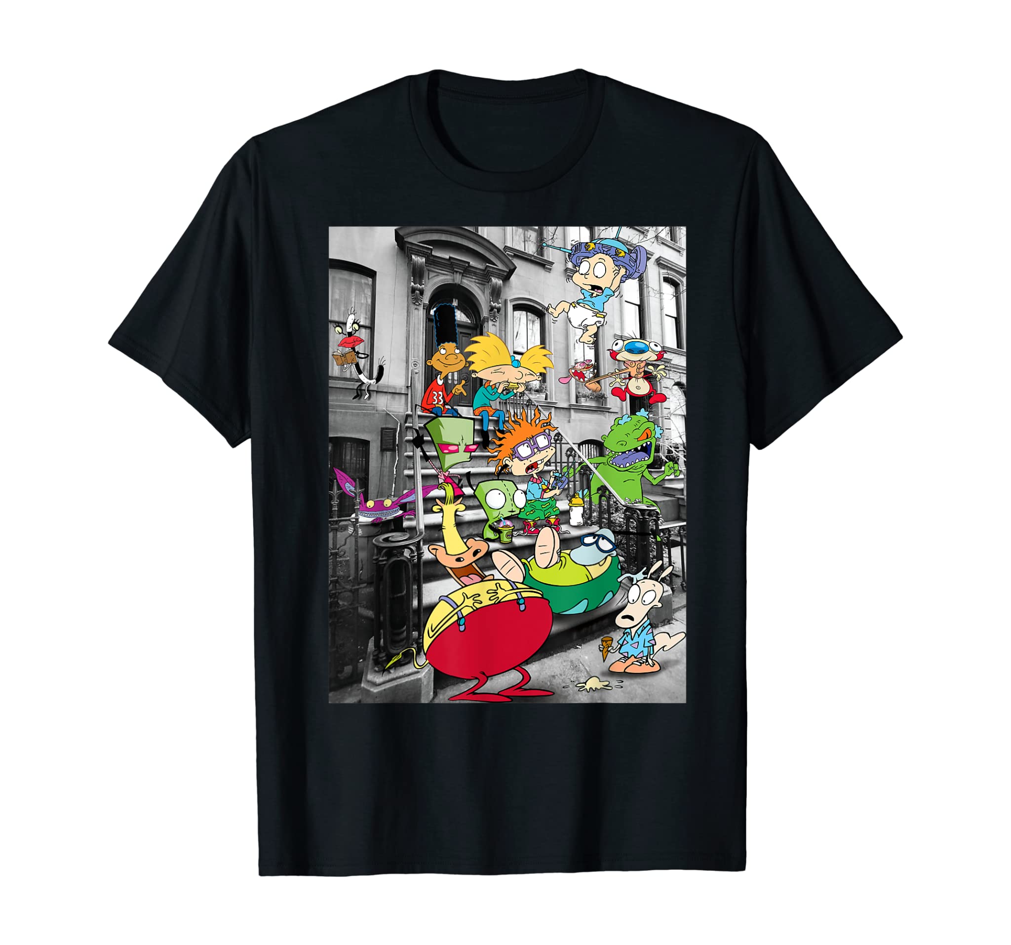 Nickelodeon Classic Nicktoons Hanging On Stoop T-Shirt