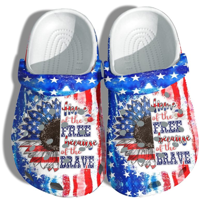 Suhflower 4Th Of July Shoes Gift Women – Home Of The Free Because Of The Brave Twinkle America Flag Shoes Birthday Gift