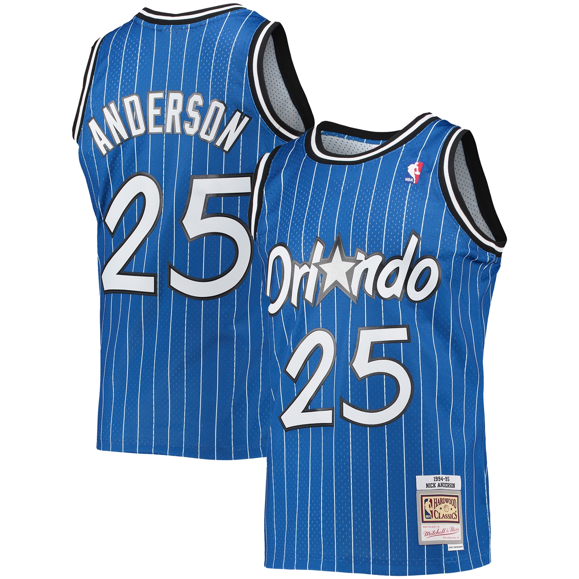 Nick Anderson Orlando Magic Mitchell & Ness Hardwood Classics Swingman Jersey – Blue