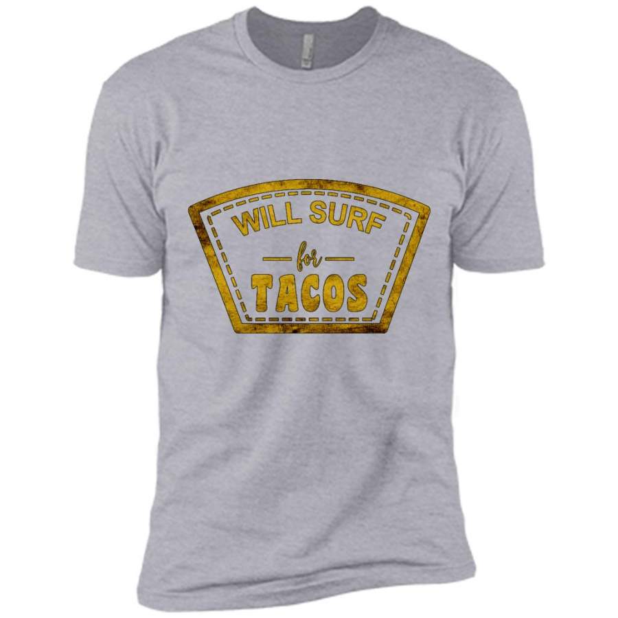 Will Surf For Tacos W – Canvas Unisex USA Shirt