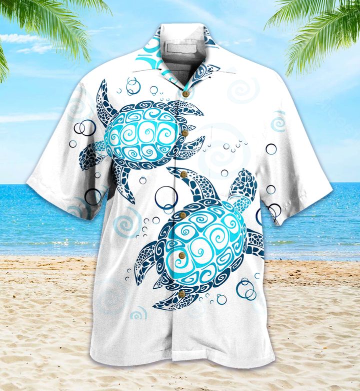 Turtle Couple Cute White Hawaii Shirt Ha15123