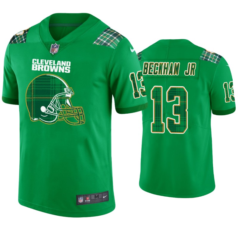 Cleveland Browns #13 Odell Beckham Jr. Jersey St. Patricks Day Kelly Green – Mens