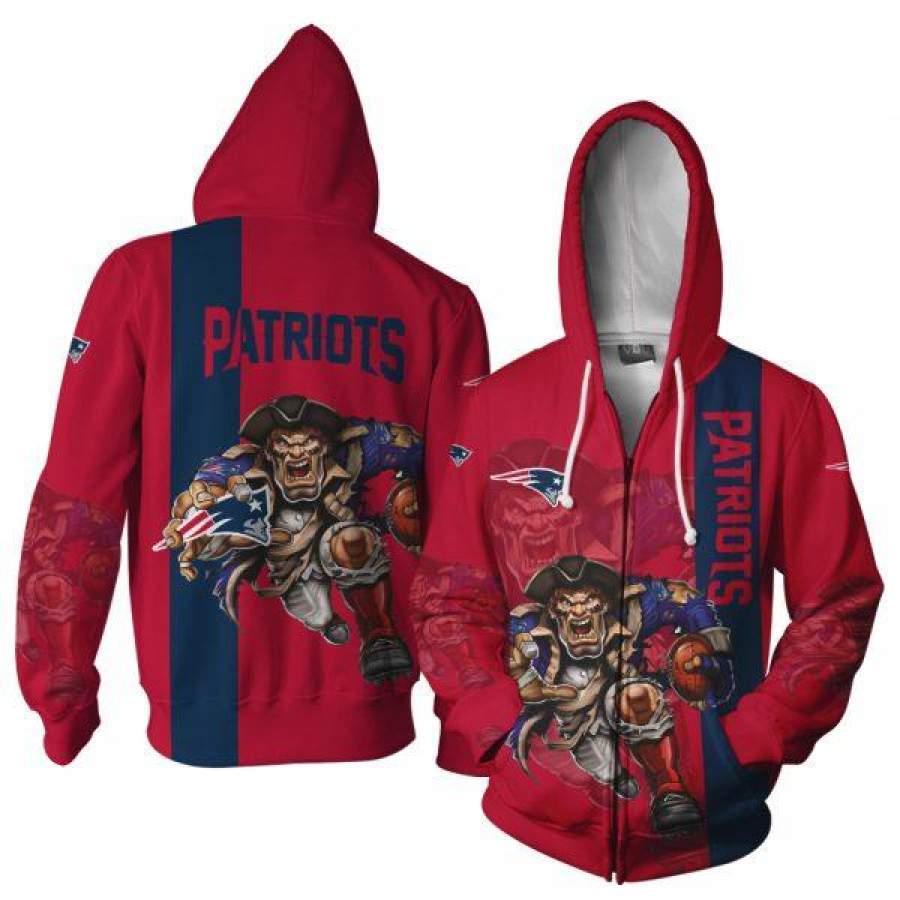 New England Patriots Hoodies Mens Mascot 3D Ultra Cool