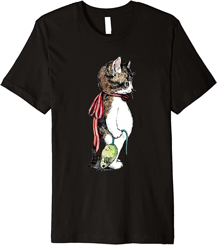 cat catch mouse funny lover kitten lover cat Premium T-Shirt