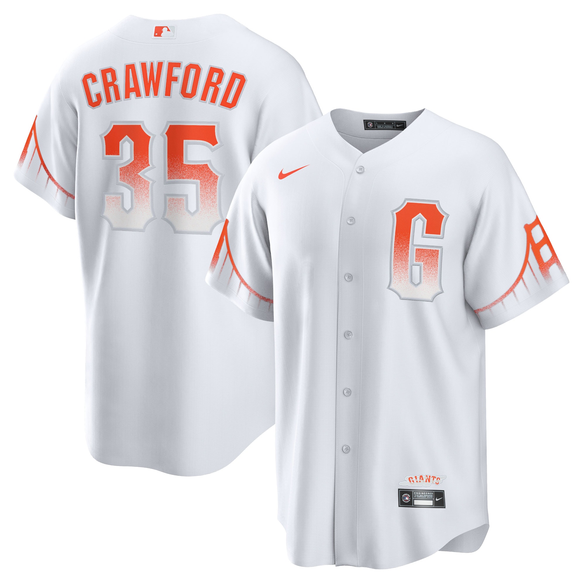 Men’s San Francisco Giants Brandon Crawford White City Connect Player Jersey