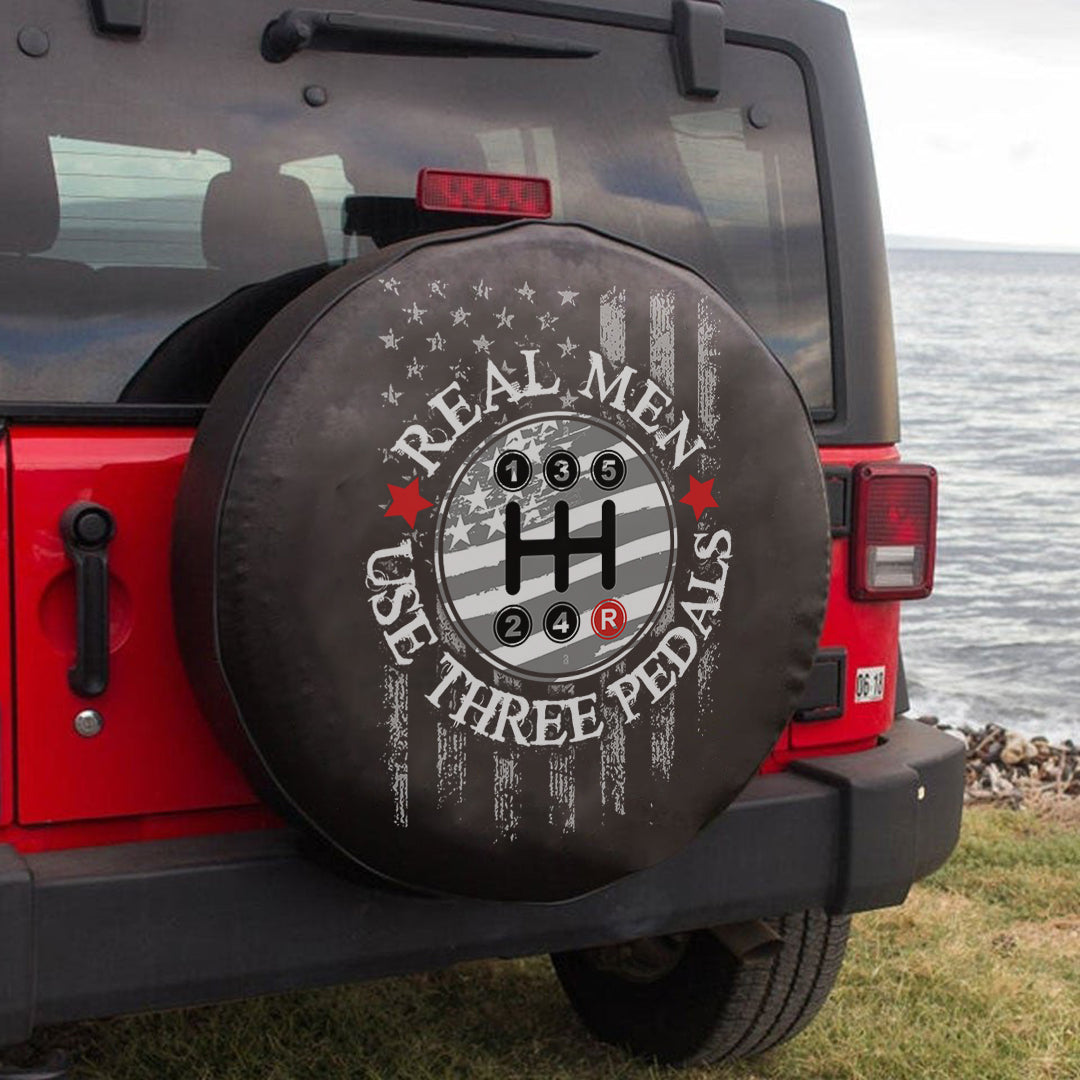 Jeep Real Men Use Three Pedals Spare Tire Cover Lt11