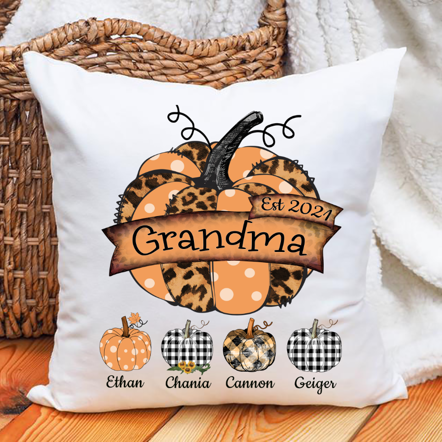 Grandma Est Pumpkin Leopard Art Pillow