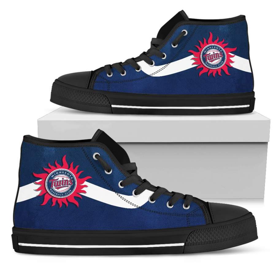 Simple Van Sun Flame Minnesota Twins High Top Shoes