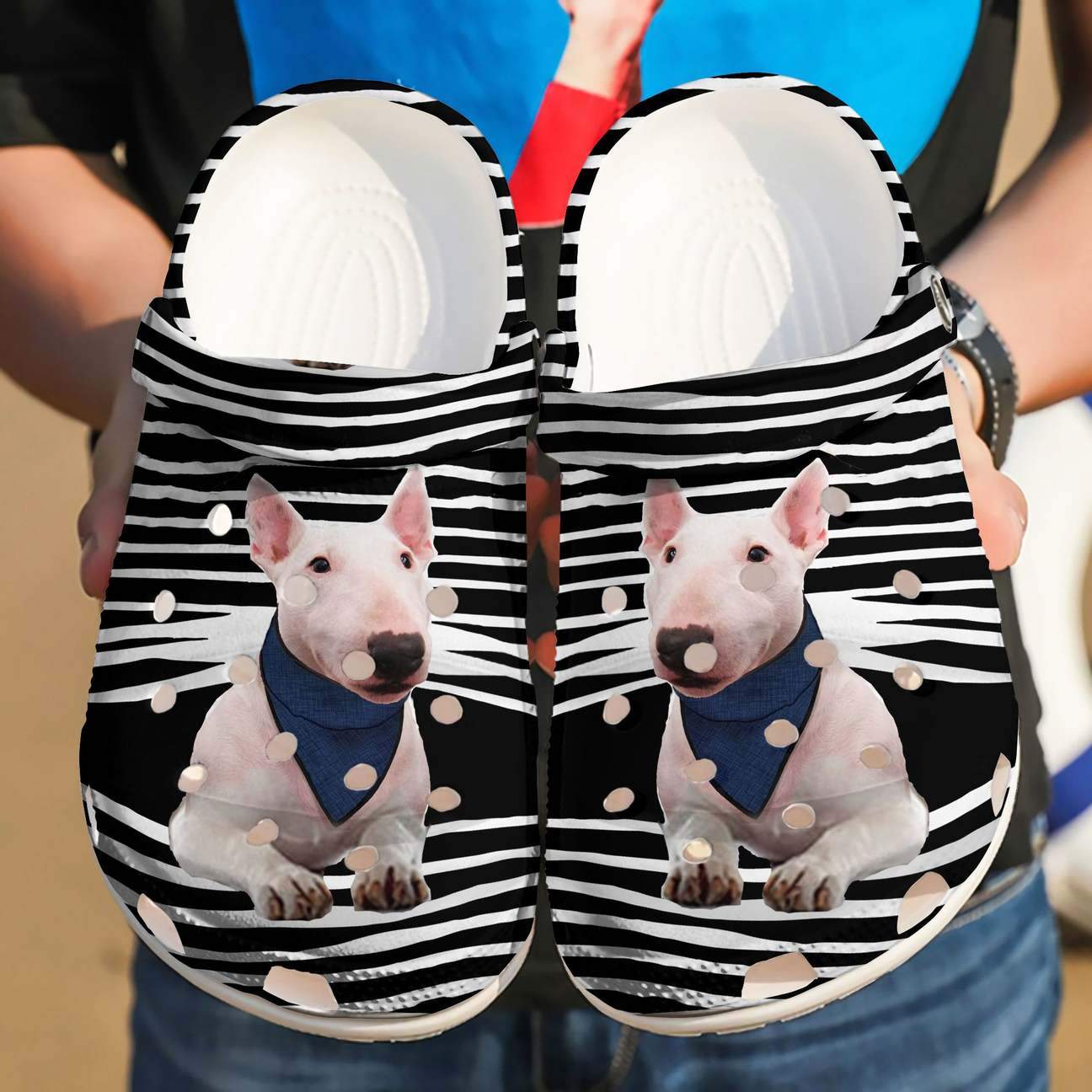 Bull Terrier Personalized Clog, Custom Name, Text Escaping Bully, Fashion Style For Women, Men, Kid, Print 3D