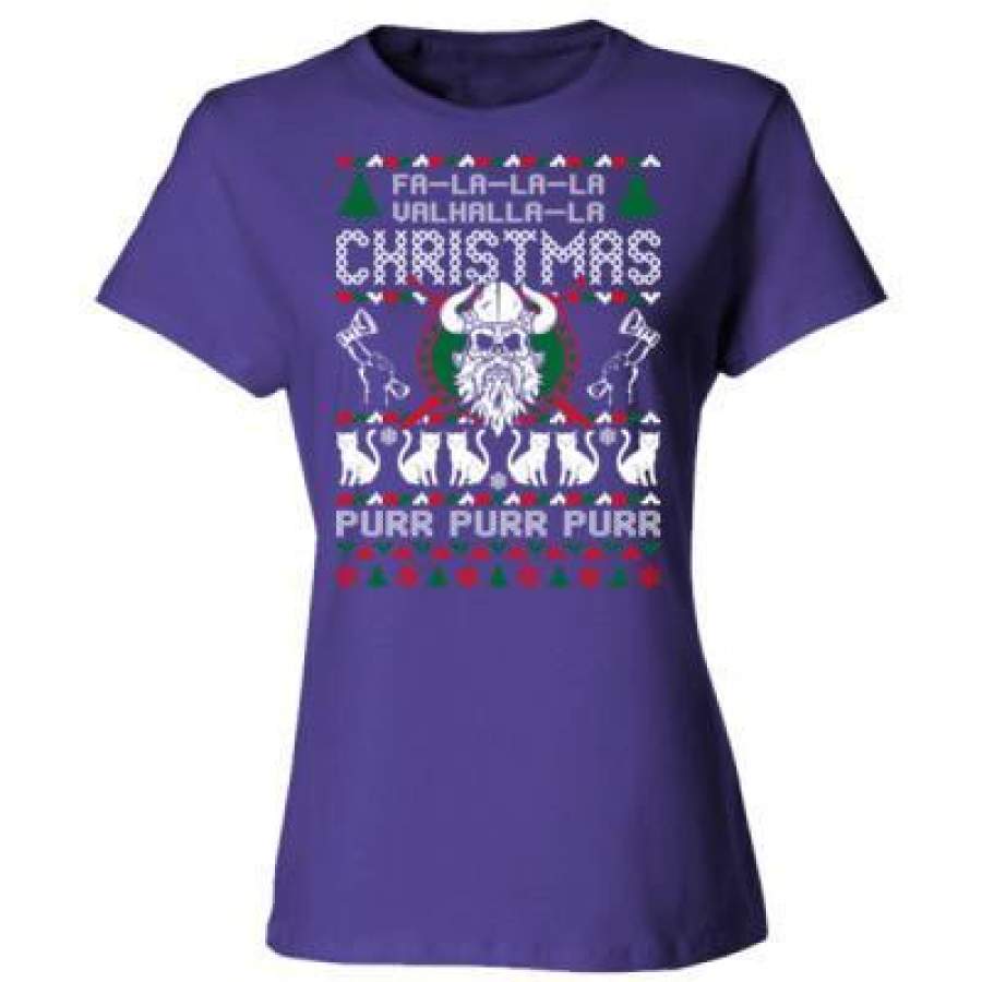 AGR Fullalla Valhalla Ugly Sweater Christmas – Ladies’ Cotton T-Shirt