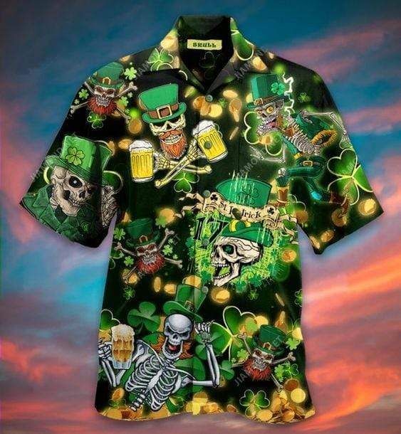 Find Hawaii Aloha Shirts St Patricks Day Skull Beer Ha15395