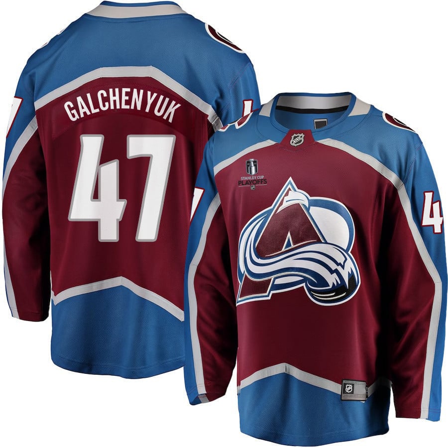 Alex Galchenyuk 47 Colorado Avalanche Stanley Cup 2023 Playoffs Patch Home Breakaway Men Jersey – Burgundy