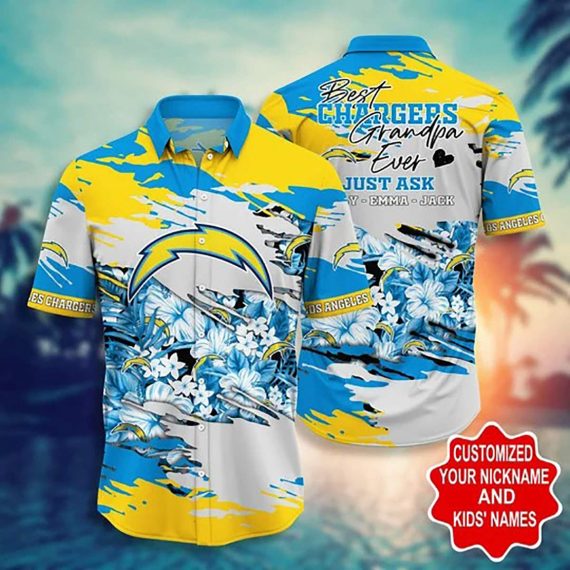 Los Angeles Chargers Pesonalized Hawaiian Shirt Aloha Beach Holiday Ha13858