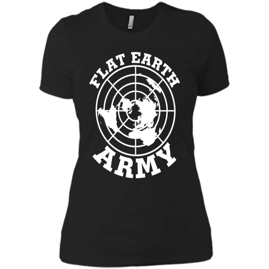 Flat Earth Army Shirt Next Level Ladies Boyfriend Tee - Jasaust Store