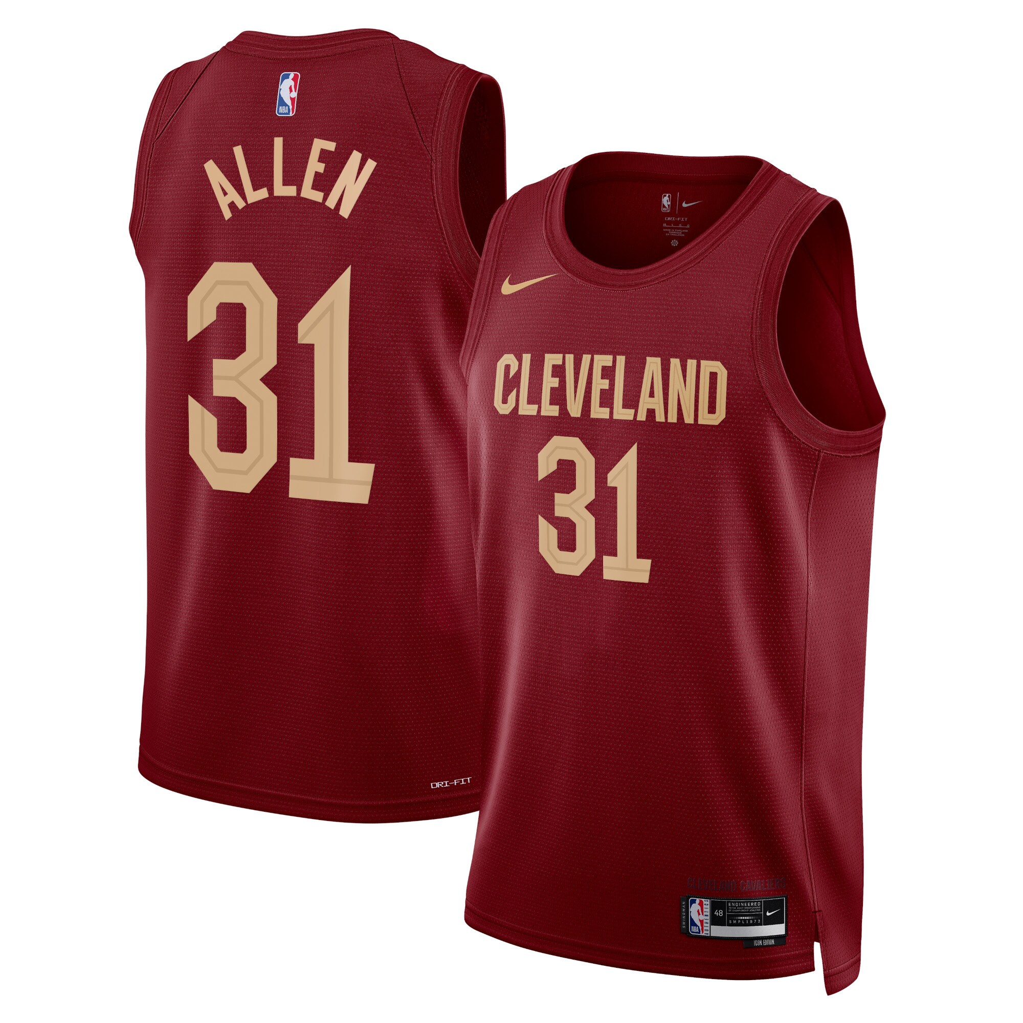 Cleveland Cavaliers Icon Edition Swingman Jersey – Maroon – Jarrett Allen – Unisex