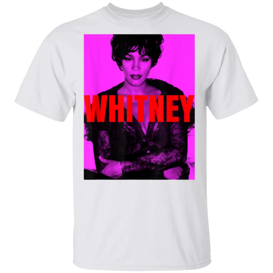 Whitney Houston Official Hot Pink Portrait Red Title TShirt