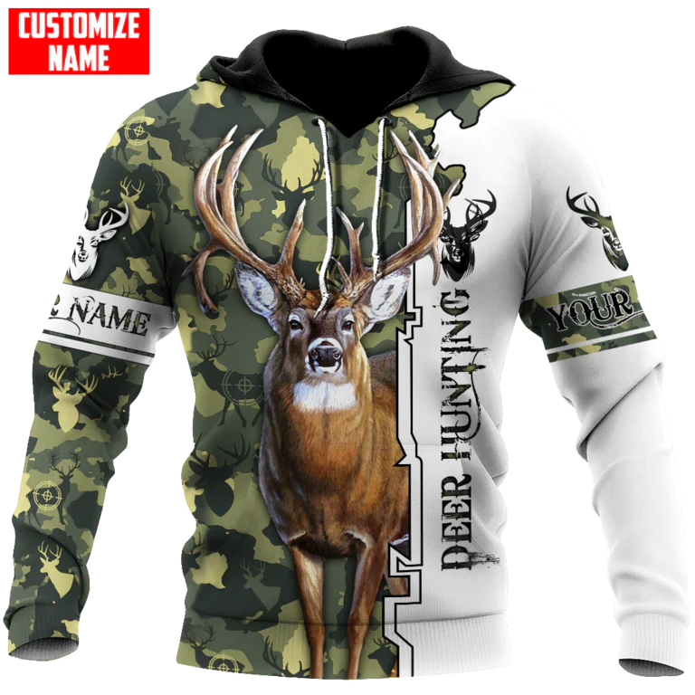 Custom Name Deer Hunting Hoodie Camo Pattern, Coolspod Deer Hunting Hoodie, Best Gift For Hunter