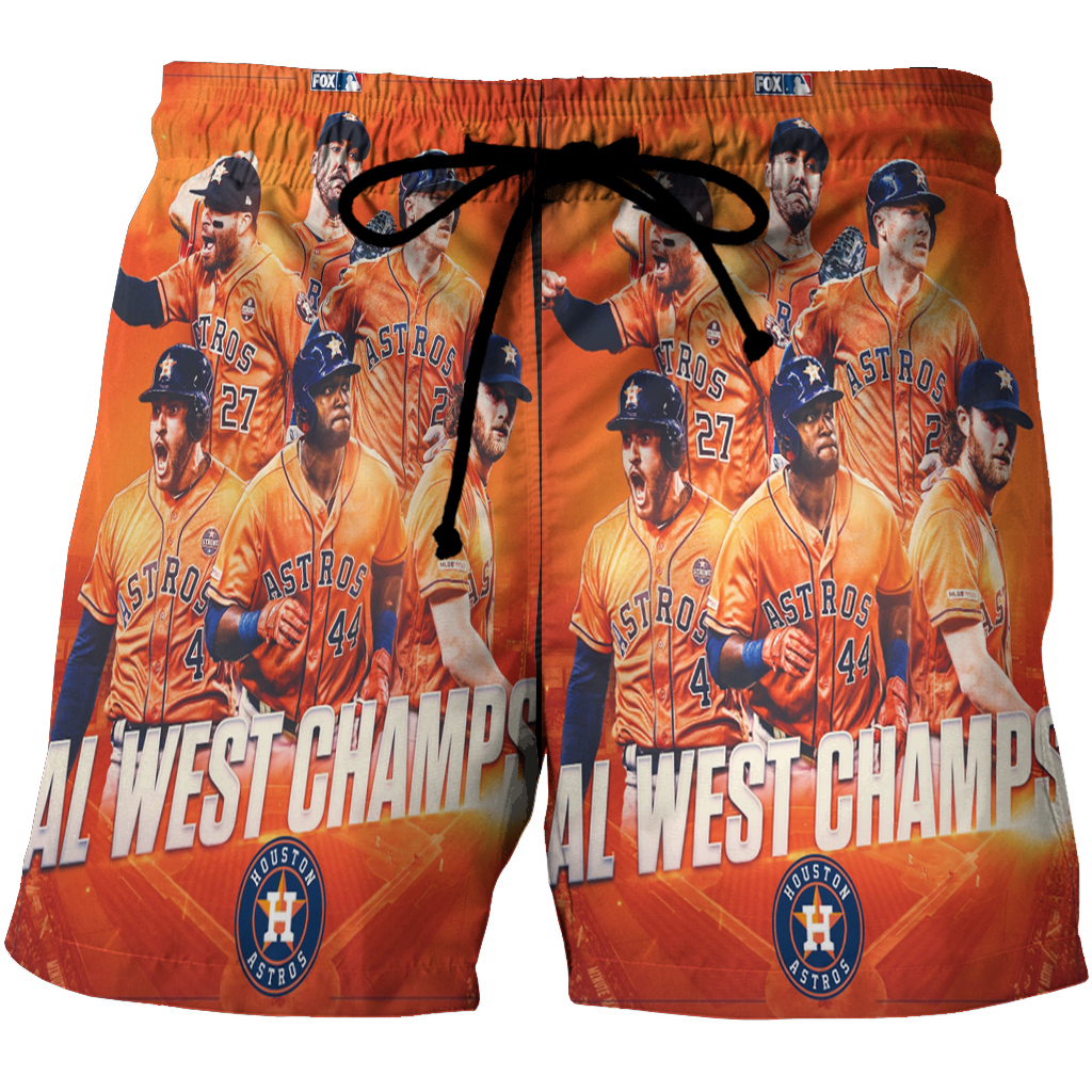 Houston Astros Team Al West Champs 3D All Over Print Summer Beach Hawaiian Short