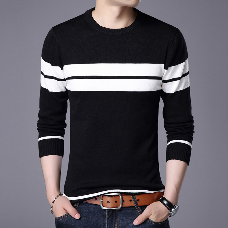 2023 New Fashion Brand Sweater Mens Pullover Striped Slim Fit Jumpers Knitred Woolen Autumn Korean Style Casual Men Clothes alx