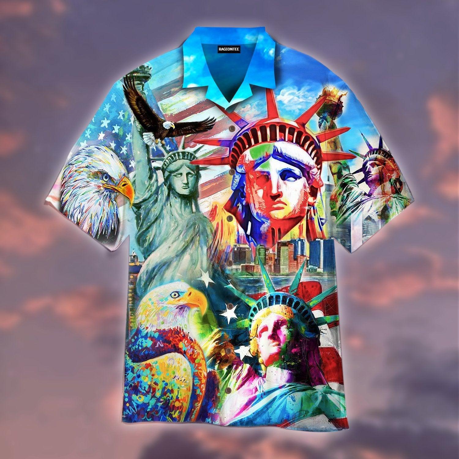 Amazing Colorful Statue Of Liberty Hawaii Shirt For Men And Women Ha108464