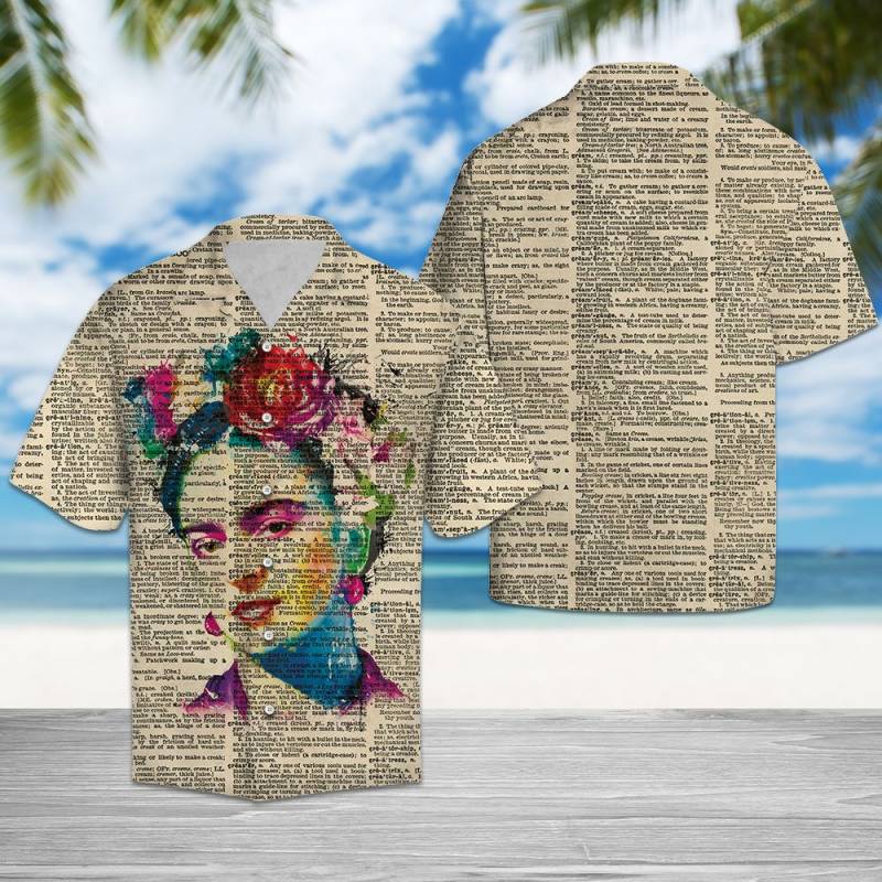 Frida Kahlo Upcycled Dictionary Hawaii Shirt Ha95970