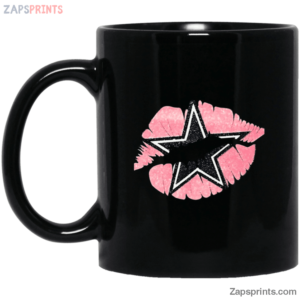 Dallas Cowboys Kiss Black Coffee Mug Gift For Fan Football Lovers