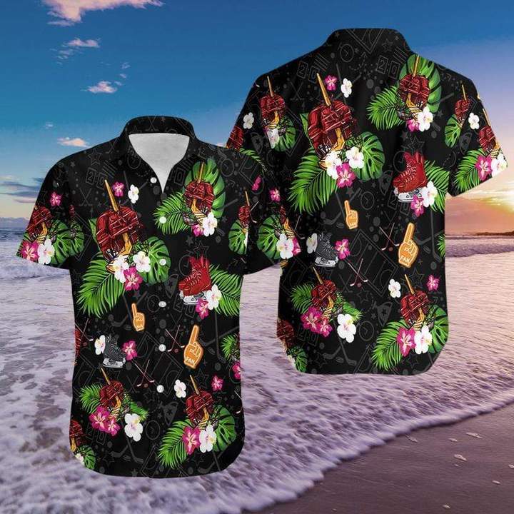 Ice Hockey Black Hawaii Shirt For Men Women Ha84444