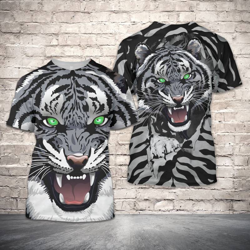 White Tiger Scratch T2006 – Unisex Tshirt 3D