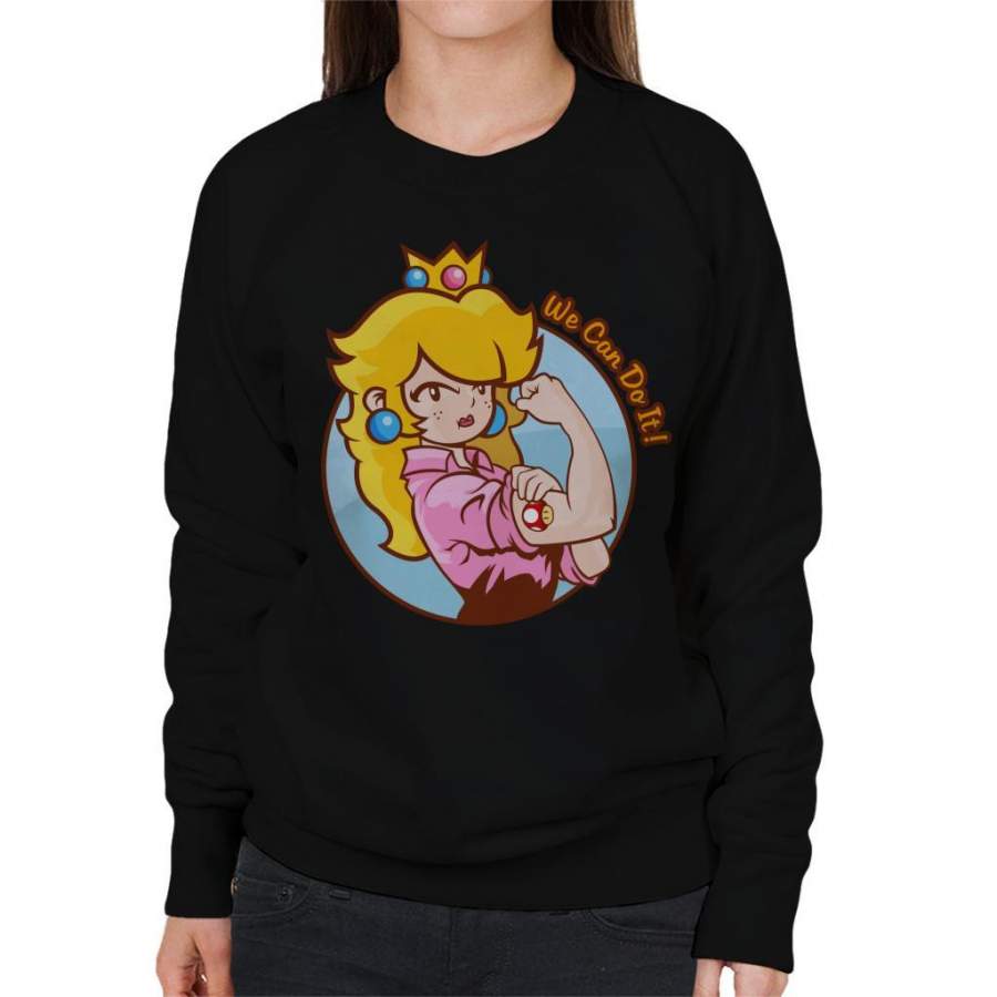 Super Mario Princess Peach We Can Do It Women’s Sweatshirt