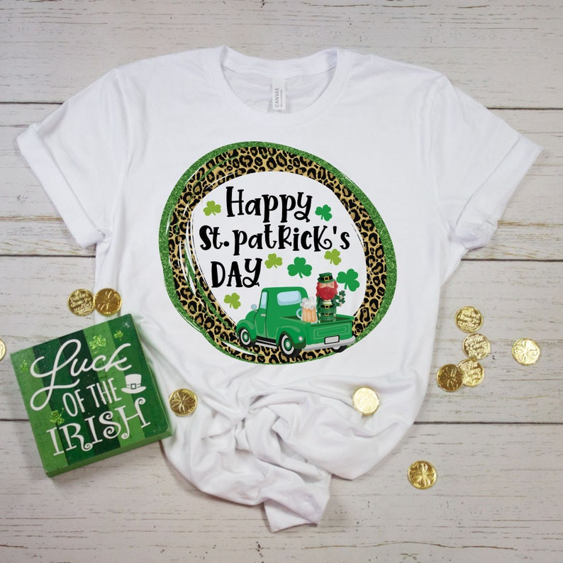 St.Patrick’S Day Shirt, Happy St.Patrick’S Day Leopard Print Shirt, Shamrock Tshirt