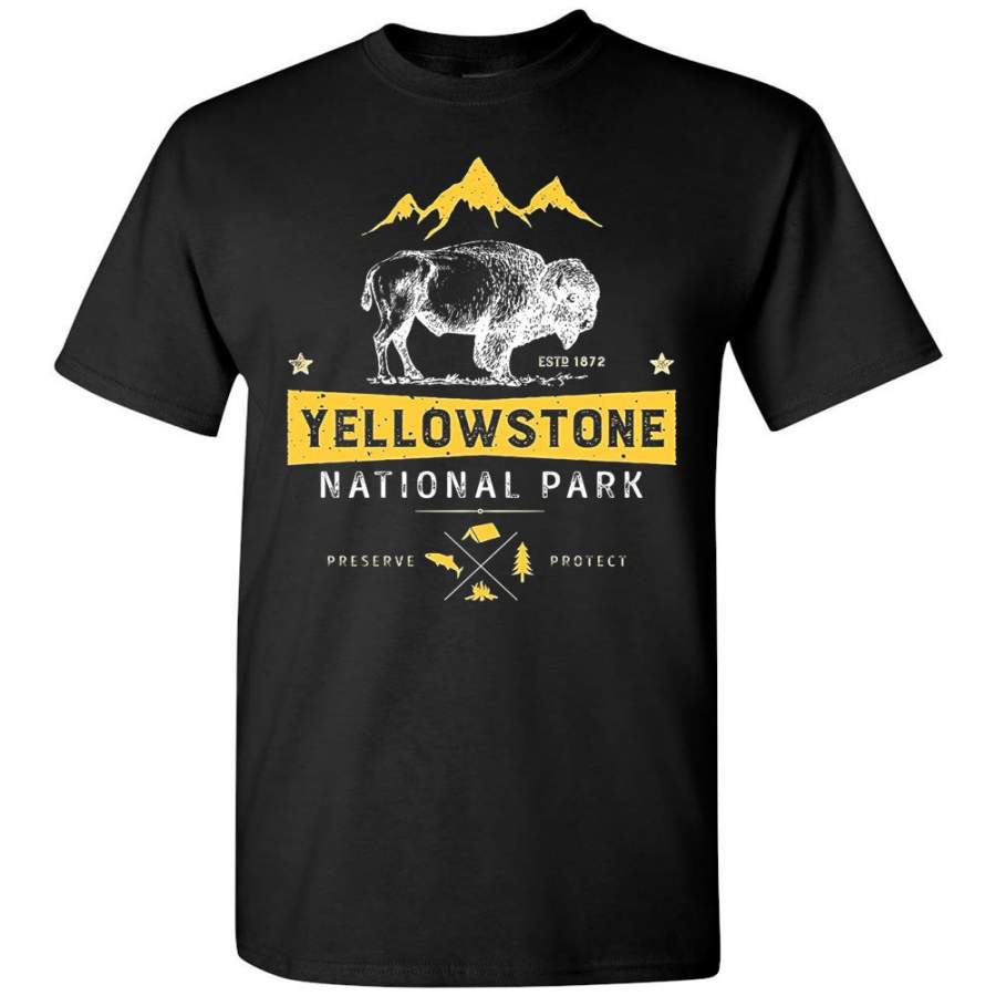 Yellowstone National Park Bison Buffalo T-shirt – Vintage