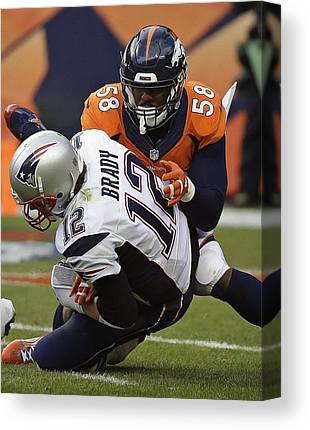 Von Miller Denver Broncos Art Joe Hamilton Canvas Print