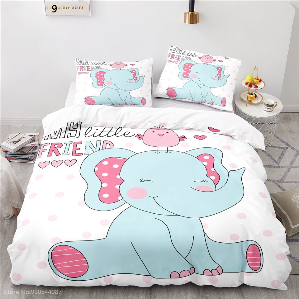 Cartoon 3D White Big Rabbit Bedding Set Duvet Cover Sets With Pillowcase Bedclothes Twin Full Queen King Size