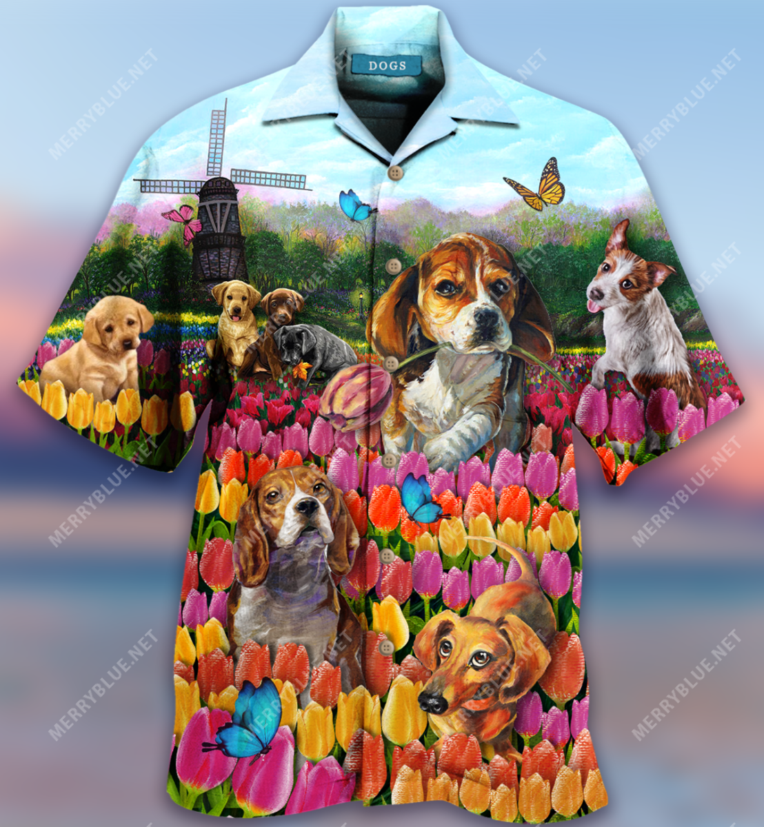 Dogs Love Romantic Tulip Garden Hawaii Shirt Ha24780