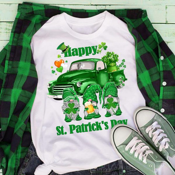 Gnomes Happy St Patrick’S Day T-Shirt St. Patrick’S Day Gift Idea Hn