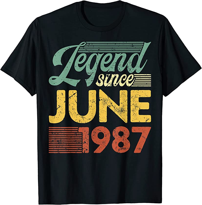 Vintage Legend Since June 1987 Birthday T-Shirt