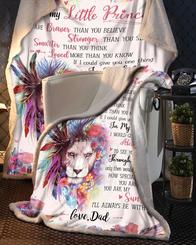 Teemodel Ill Be With You Dad To Daughter Lion Blanket