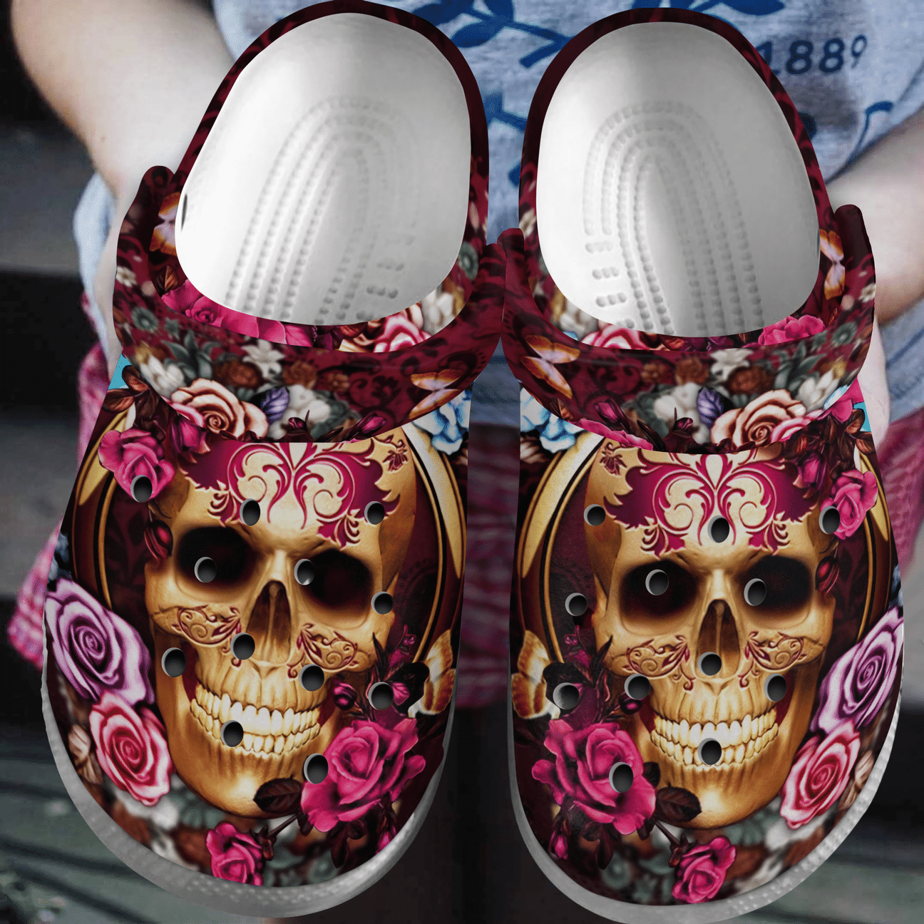 Skull Personalize Clog, Custom Name, Text, Fashion Style For Women, Men, Kid, Print 3D Mysterious Skull