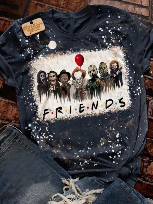 Friends Scary Killers Halloween 3D All Over Printed T-Shirt For Men And Women, Happy Halloween Day