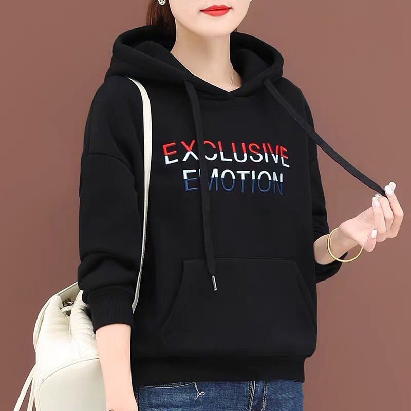 худи оверсайз 2023 Autumn Winter Hooded Sweatshirts Korean Fashion Letter Hoodies Pockets All-Match Coat Casaco Feminino Inverno alx