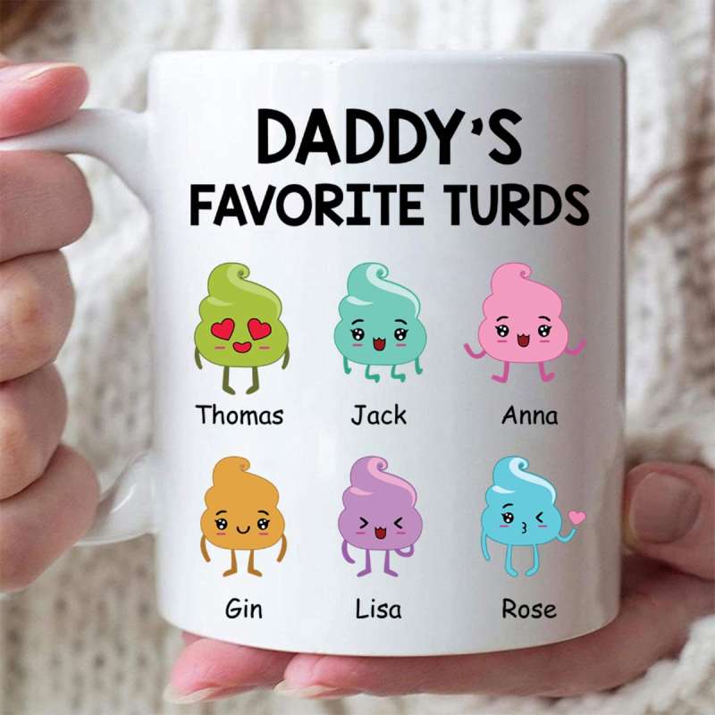 Dad Favorite Little Turds Personalized Mug