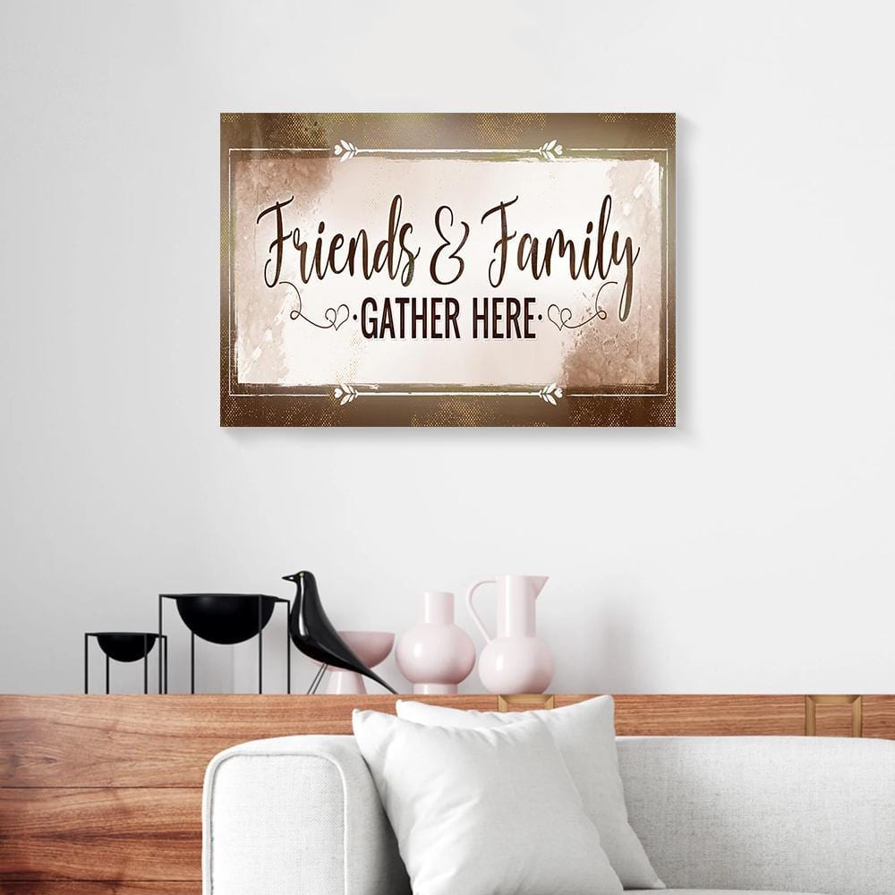 Canvas Artwork Friends And Family Gather Here Vintage Printing Home Canvas Home Decor Canvas