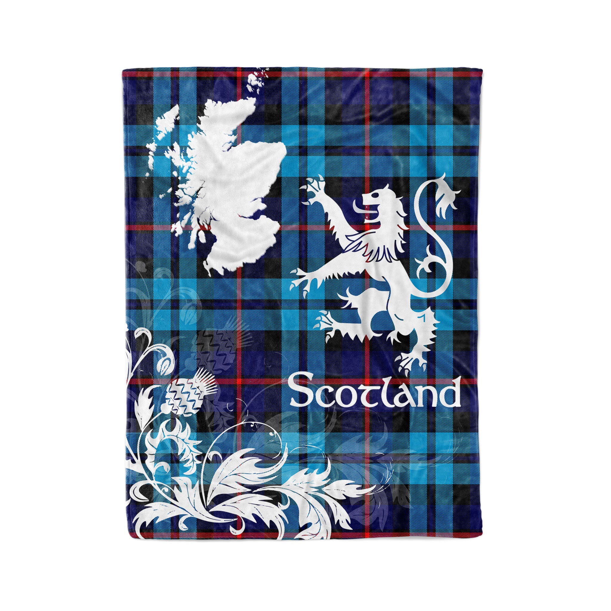 Tartan Plaid Fleece Blanket Tartan Blanket Thistle And Lion Scottish Clan Mccorquodale Plaid Blanket