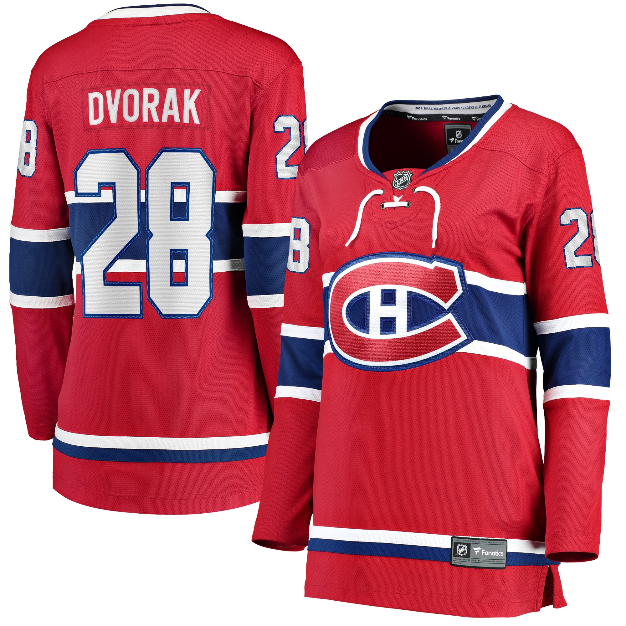 Christian Dvorak Montreal Canadiens Branded Women's Home Breakaway Player Jersey – Red