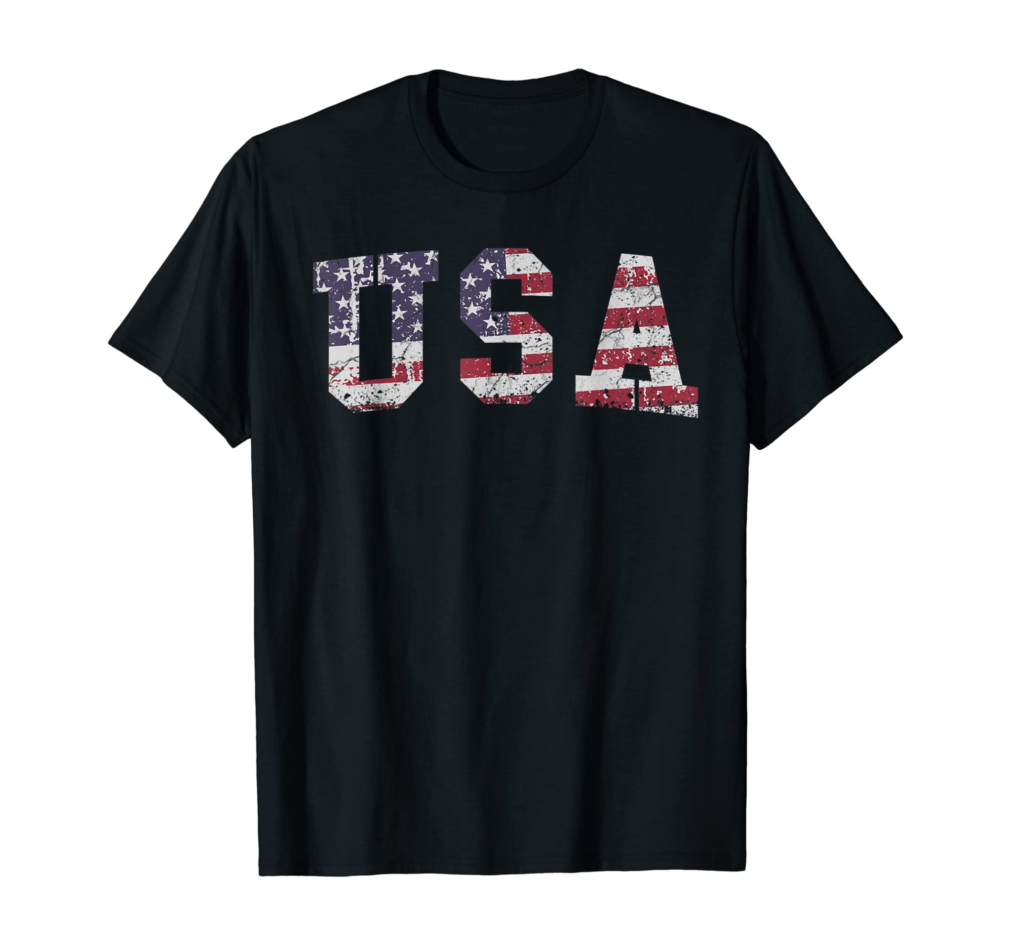 USA T-Shirt Patriotic 4th of July Tee American Flag Vintage T-Shirt