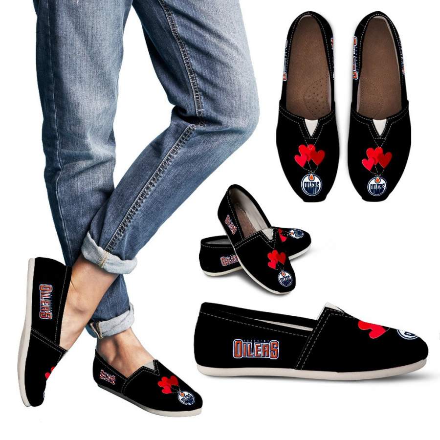 Lovely Heart Balloon Beautiful Logo Edmonton Oilers Casual Shoes