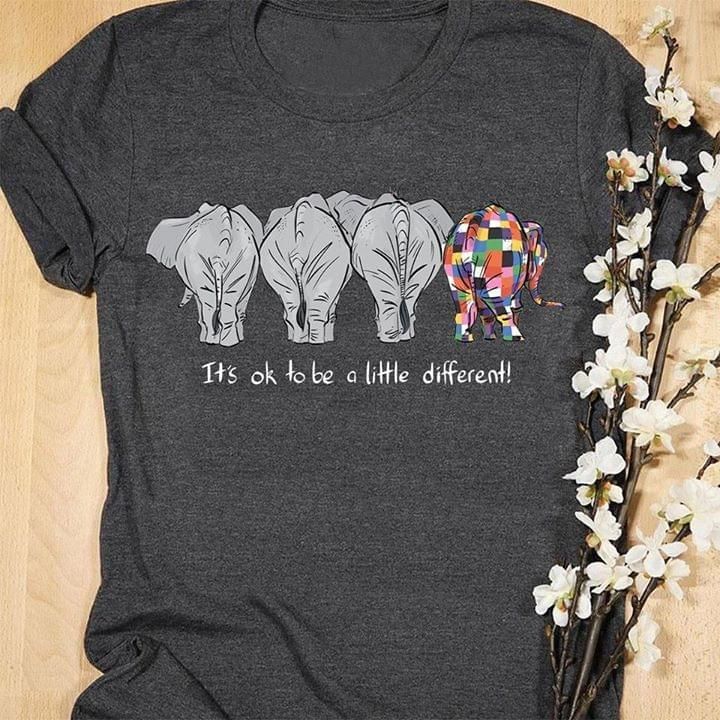 Autism Prevention It’S Ok To Be A Little Different Elephant T Shirt Tshirt Hoodie Sweater