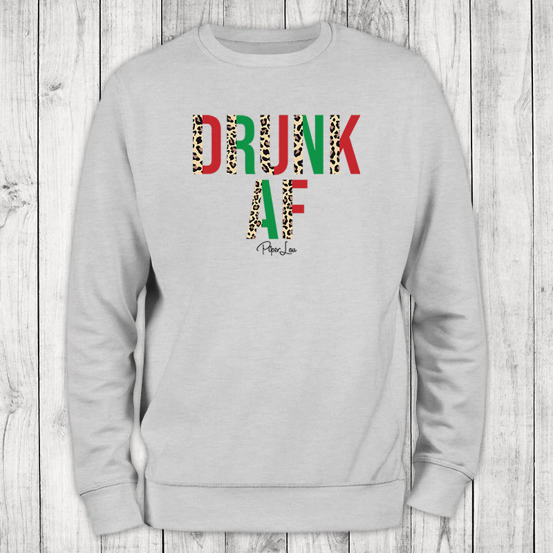 Drunk Af Leopard Graphic Crewneck Sweatshirt