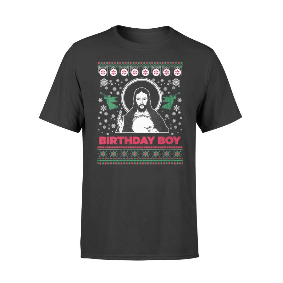 Womens Ugly Christmas JESUS Birthday Boy Apparel for men and women V-Neck T-Shirt – Standard T-shirt